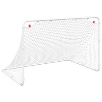 vidaXL Fu&szlig;balltor Wei&szlig; 122x81x81 cm Stahl