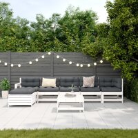 vidaXL 7-tlg. Garten-Lounge-Set Wei&szlig; Massivholz Kiefer