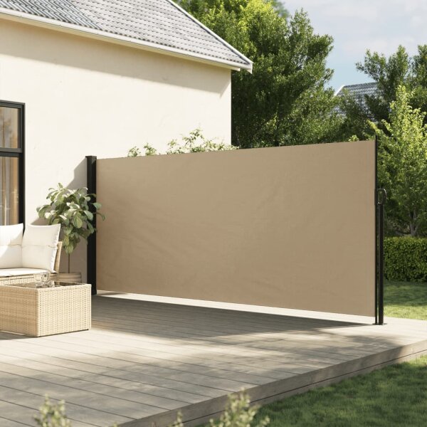 vidaXL Seitenmarkise Ausziehbar Beige 160x600 cm