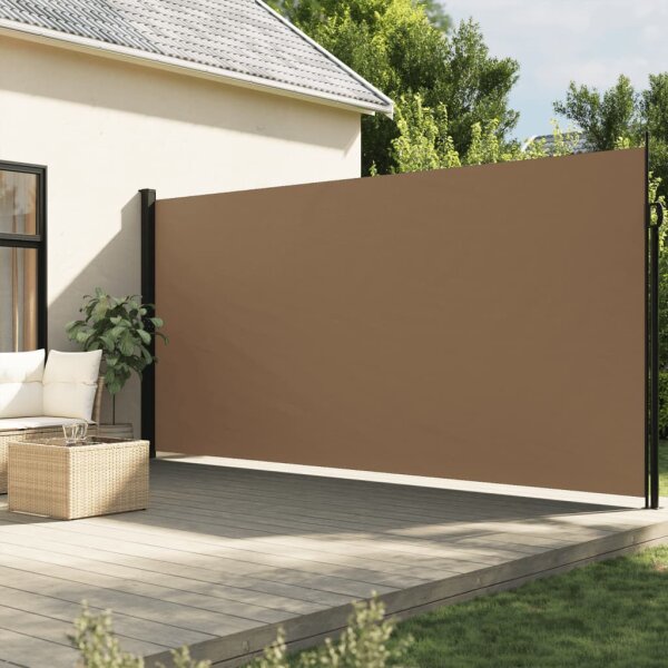 vidaXL Seitenmarkise Ausziehbar Taupe 200x600 cm