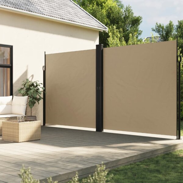 vidaXL Seitenmarkise Ausziehbar Beige 220x600 cm