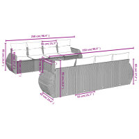 vidaXL 9-tlg. Garten-Sofagarnitur mit Kissen Schwarz Poly Rattan