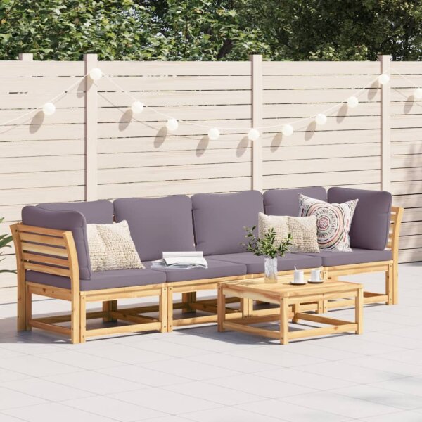 vidaXL 4-tlg. Garten-Lounge-Set mit Kissen Massivholz Akazie