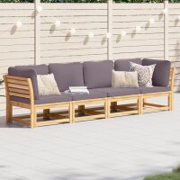 vidaXL 4-tlg. Garten-Lounge-Set mit Kissen Massivholz Akazie