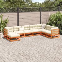 vidaXL 8-tlg. Garten-Sofagarnitur Wachsbraun Massivholz Kiefer