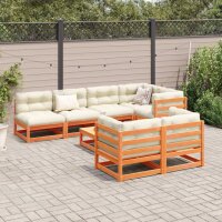 vidaXL 8-tlg. Garten-Sofagarnitur Wachsbraun Massivholz Kiefer