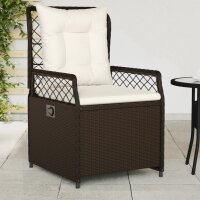 vidaXL Gartensessel 2 Stk. Verstellbar Braun Poly Rattan