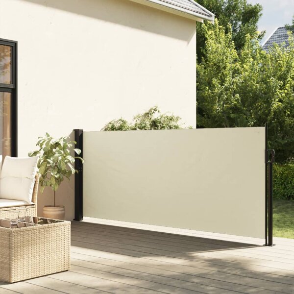 vidaXL Seitenmarkise Ausziehbar Creme 140x500 cm