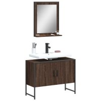 vidaXL 2-tlg. Badmöbel-Set Braun Eichen-Optik...