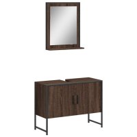 vidaXL 2-tlg. Badmöbel-Set Braun Eichen-Optik...