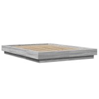 vidaXL Bettgestell Grau Sonoma 135x190 cm Holzwerkstoff