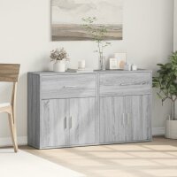 vidaXL Sideboards 2 Stk. Grau Sonoma-Eiche 60x31x70 cm Holzwerkstoff