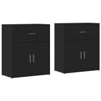 vidaXL Sideboards 2 Stk. Schwarz 60x31x70 cm Holzwerkstoff