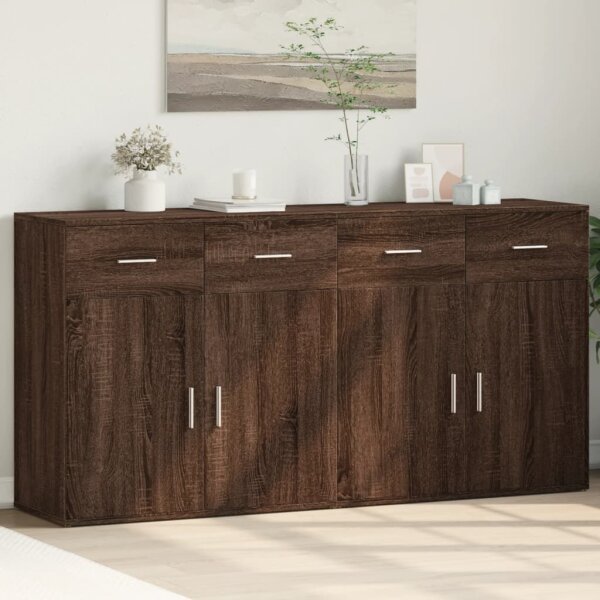 vidaXL Sideboards 2 Stk. Braun Eichen-Optik 79x38x80 cm Holzwerkstoff