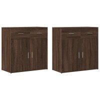 vidaXL Sideboards 2 Stk. Braun Eichen-Optik 79x38x80 cm Holzwerkstoff