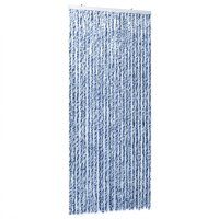 vidaXL Fliegenvorhang Blau und Wei&szlig; 100x230 cm Chenille