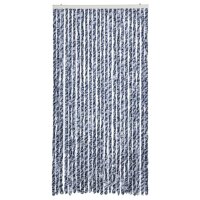 vidaXL Fliegenvorhang Blau und Wei&szlig; 100x230 cm Chenille