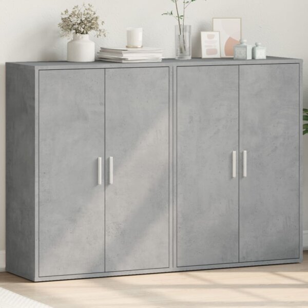 vidaXL Sideboards 2 Stk. Betongrau 60x31x84 cm Holzwerkstoff