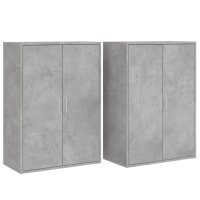 vidaXL Sideboards 2 Stk. Betongrau 60x31x84 cm Holzwerkstoff