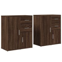 vidaXL Sideboards 2 Stk. Braun Eichen-Optik 60x31x70 cm Holzwerkstoff