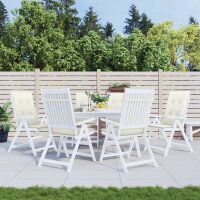 vidaXL Hochlehner-Auflagen 6 Stk. Melange Creme 120x50x4 cm Stoff