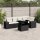 vidaXL 6-tlg. Garten-Sofagarnitur mit Kissen Schwarz Poly Rattan