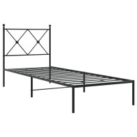 vidaXL Bettgestell mit Kopfteil Metall Schwarz 80x200 cm