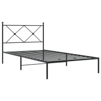 vidaXL Bettgestell mit Kopfteil Metall Schwarz 107x203 cm