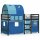 vidaXL Kinderhochbett mit Tunnel Blau 90x200 cm Massivholz Kiefer