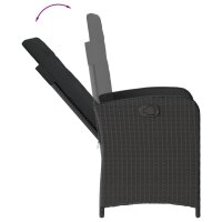 vidaXL 9-tlg. Garten-Essgruppe mit Kissen Schwarz Poly Rattan