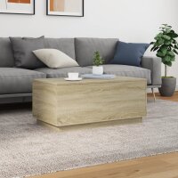 vidaXL Couchtisch mit LED-Leuchten Sonoma-Eiche 90x50x40 cm