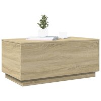 vidaXL Couchtisch mit LED-Leuchten Sonoma-Eiche 90x50x40 cm