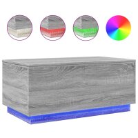 vidaXL Couchtisch mit LED-Leuchten Grau Sonoma 90x50x40 cm