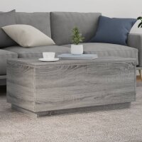 vidaXL Couchtisch mit LED-Leuchten Grau Sonoma 90x50x40 cm