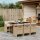 vidaXL 7-tlg. Garten-Essgruppe mit Kissen Beige Poly Rattan