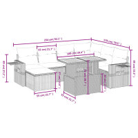 vidaXL 8-tlg. Garten-Sofagarnitur mit Kissen Grau Poly Rattan