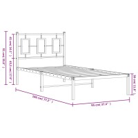 vidaXL Bettgestell mit Kopfteil Metall Wei&szlig; 90x190 cm