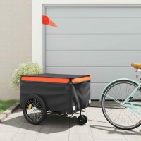 vidaXL Fahrradanh&auml;nger Schwarz und Orange 45 kg Eisen