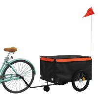 vidaXL Fahrradanh&auml;nger Schwarz und Orange 45 kg Eisen