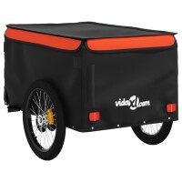 vidaXL Fahrradanh&auml;nger Schwarz und Orange 45 kg Eisen