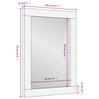 vidaXL Badspiegel Schwarz 50x70x2,5 cm Massivholz Mango und Glas