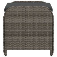 vidaXL Gartenhocker mit Kissen Grau 58x46x46 cm Poly Rattan