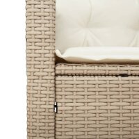 vidaXL Gartensessel mit Kissen Beige Poly Rattan