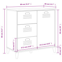 vidaXL Sideboard VIKEN Wei&szlig; 80x40x80 cm Holzwerkstoff