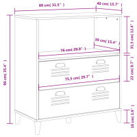 vidaXL B&uuml;cherschrank VIKEN Anthrazit 80x40x90 cm Holzwerkstoff