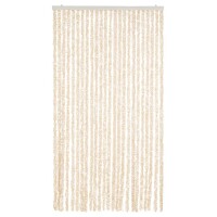 vidaXL Fliegenvorhang Beige und Wei&szlig; 100x220 cm Chenille