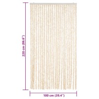 vidaXL Fliegenvorhang Beige und Wei&szlig; 100x220 cm Chenille