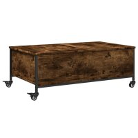 vidaXL Couchtisch mit Rollen R&auml;uchereiche 91x55x34 cm Holzwerkstoff