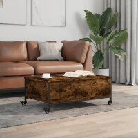 vidaXL Couchtisch mit Rollen R&auml;uchereiche 91x55x34 cm Holzwerkstoff