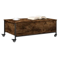 vidaXL Couchtisch mit Rollen R&auml;uchereiche 91x55x34 cm Holzwerkstoff